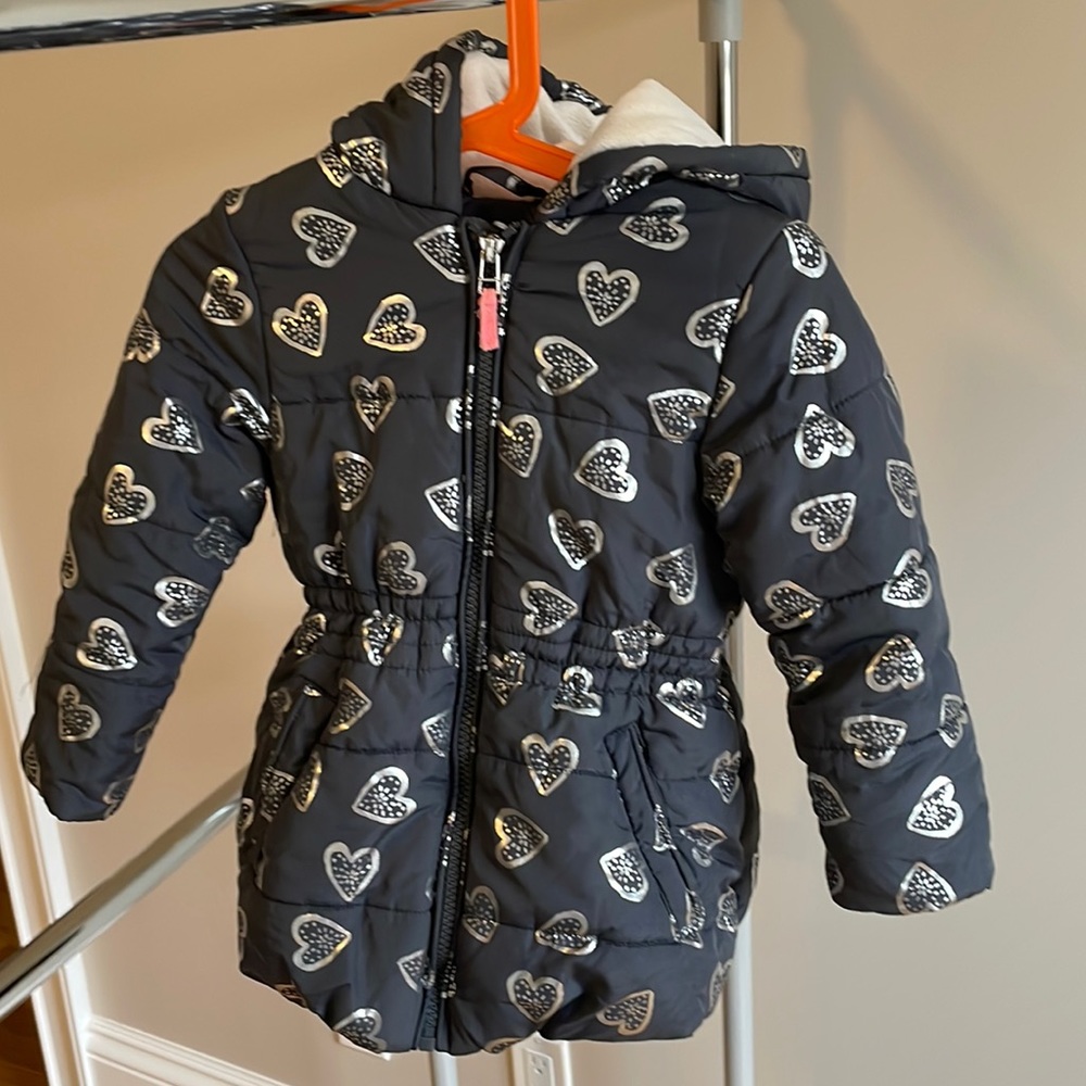 Black Metallic Girl Winter Coat (2-3years old) / British Brand Marks & Spencer